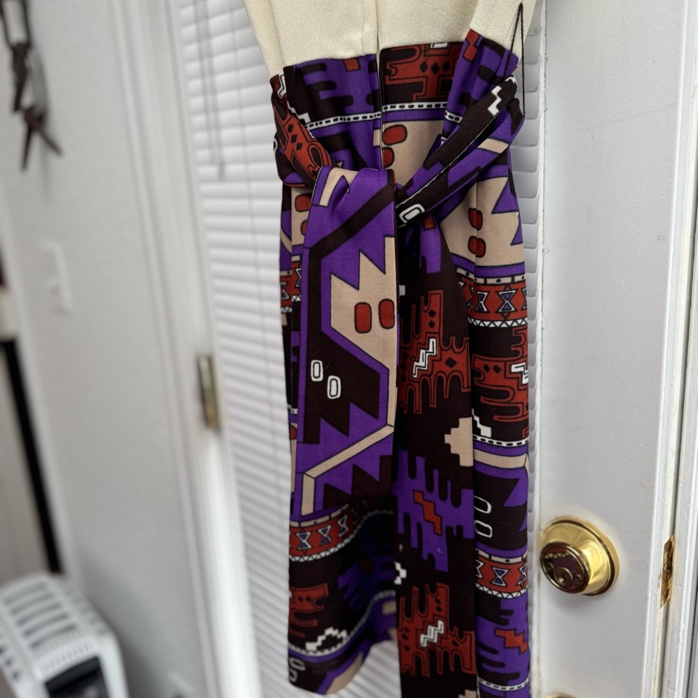 70s Geometric Vintage Mini Dress & Jacket Set - Picture 11 of 16